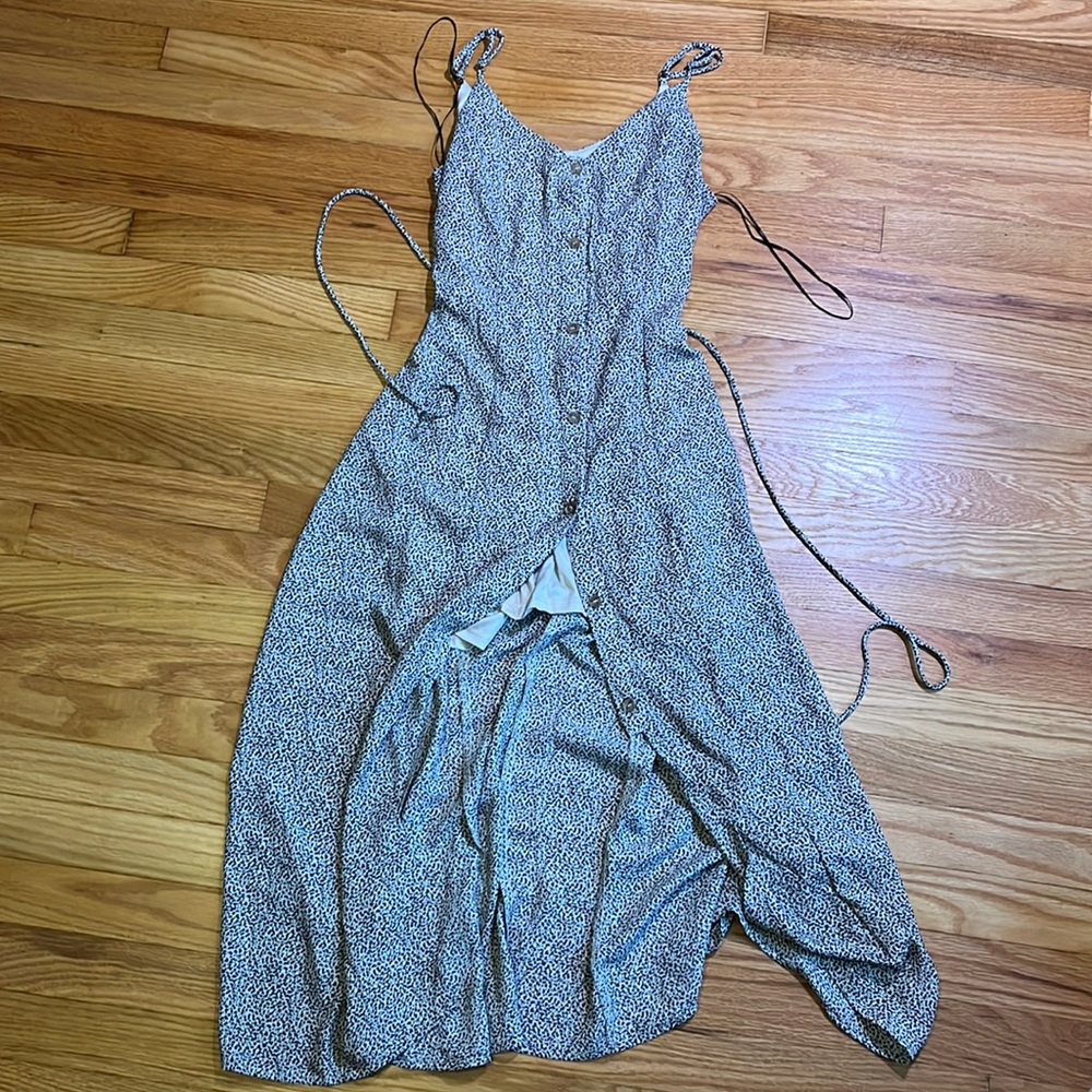 Cheetah button up silky dress